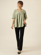 Airlight Gathered Top - Sage