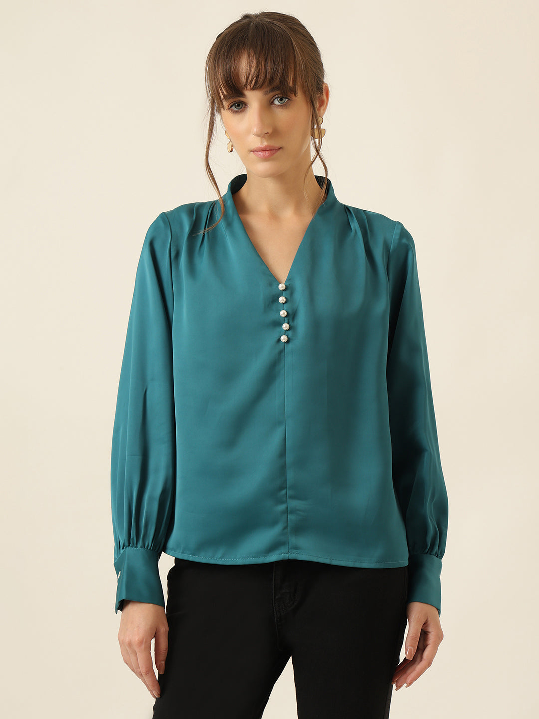 Pearl Luxe Blouse - Teal