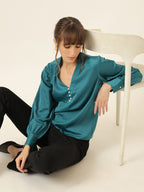 Pearl Luxe Blouse - Teal