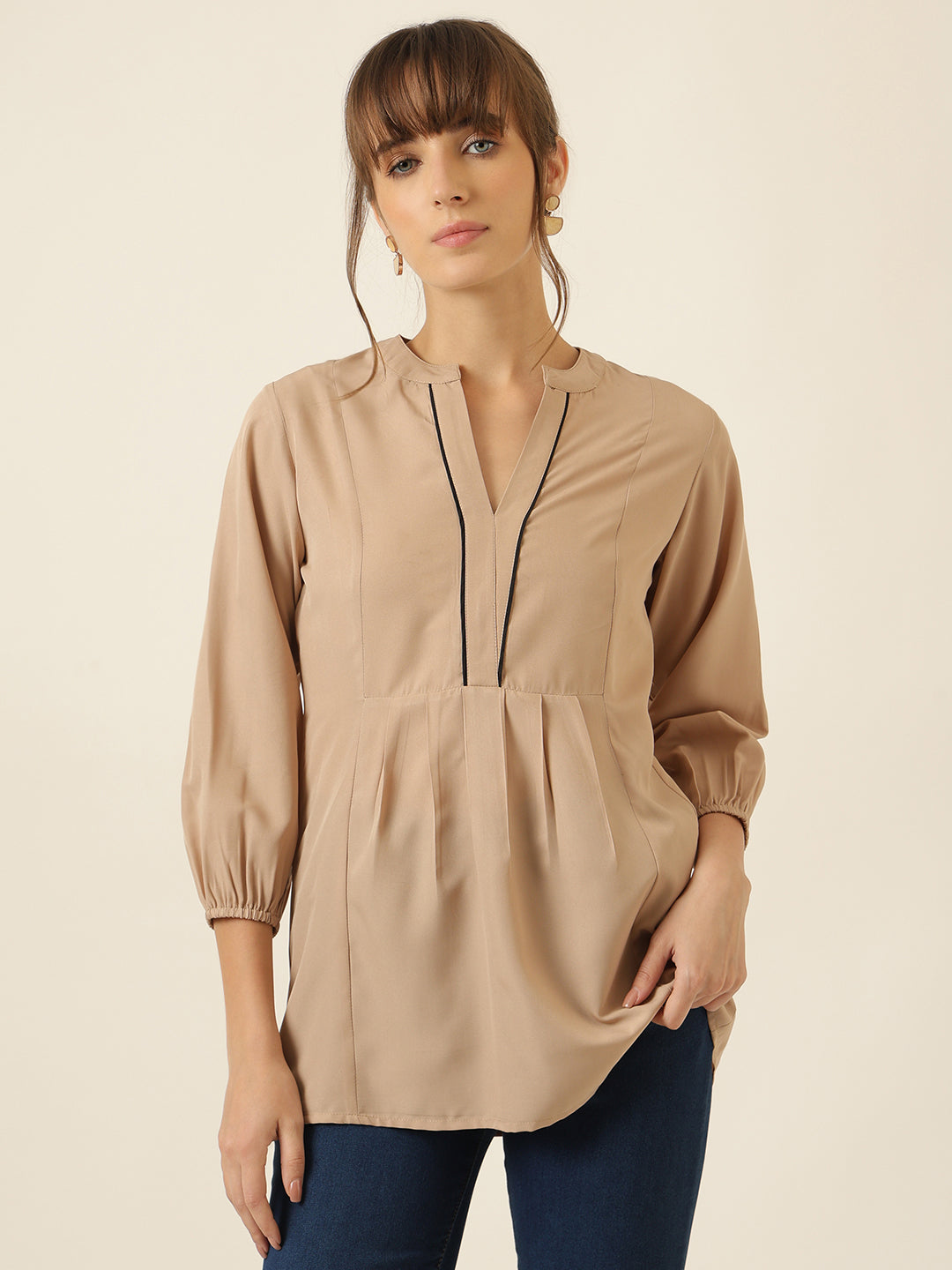 Poise Drape Tunic - Beige
