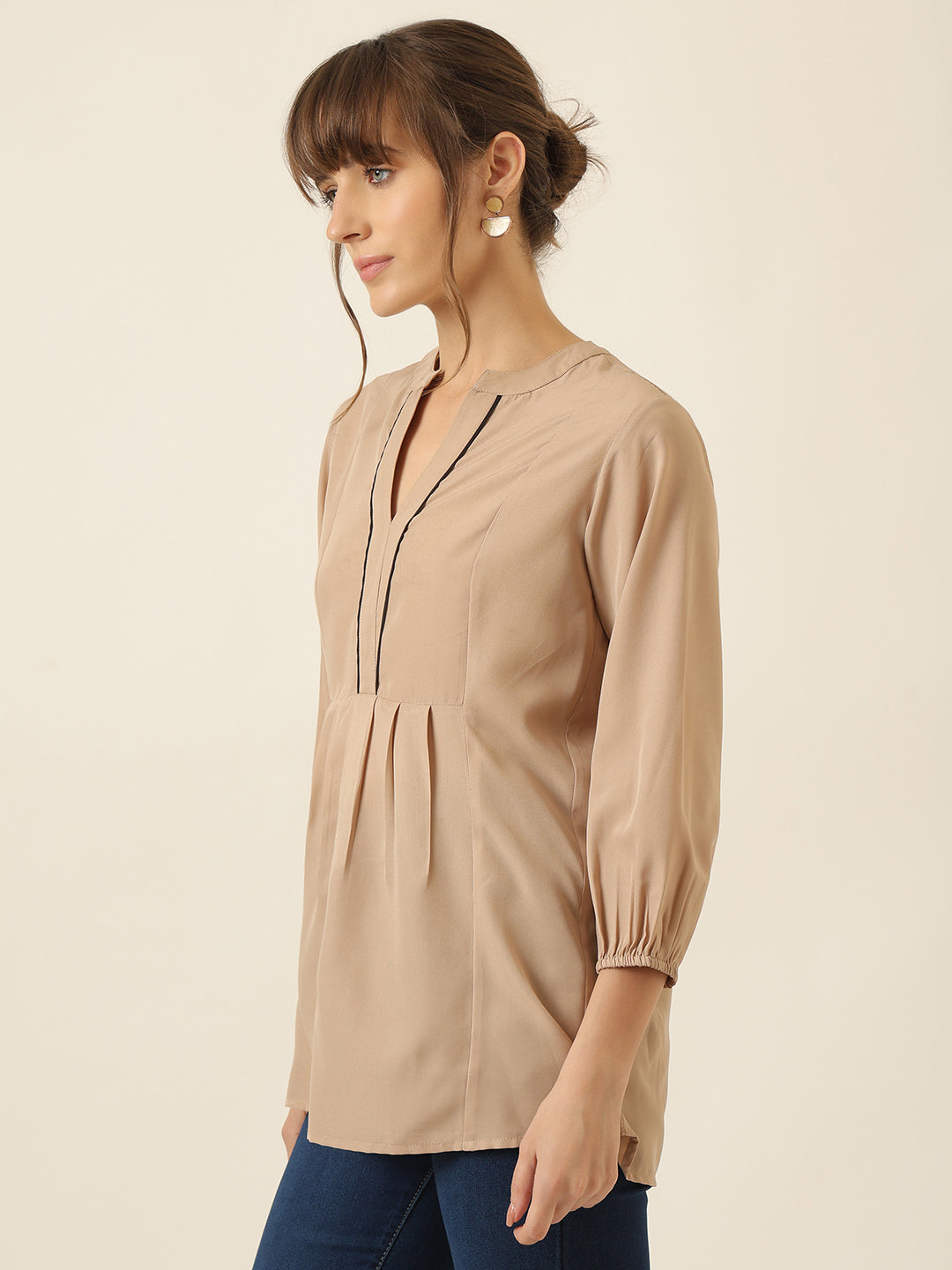 Poise Drape Tunic - Beige