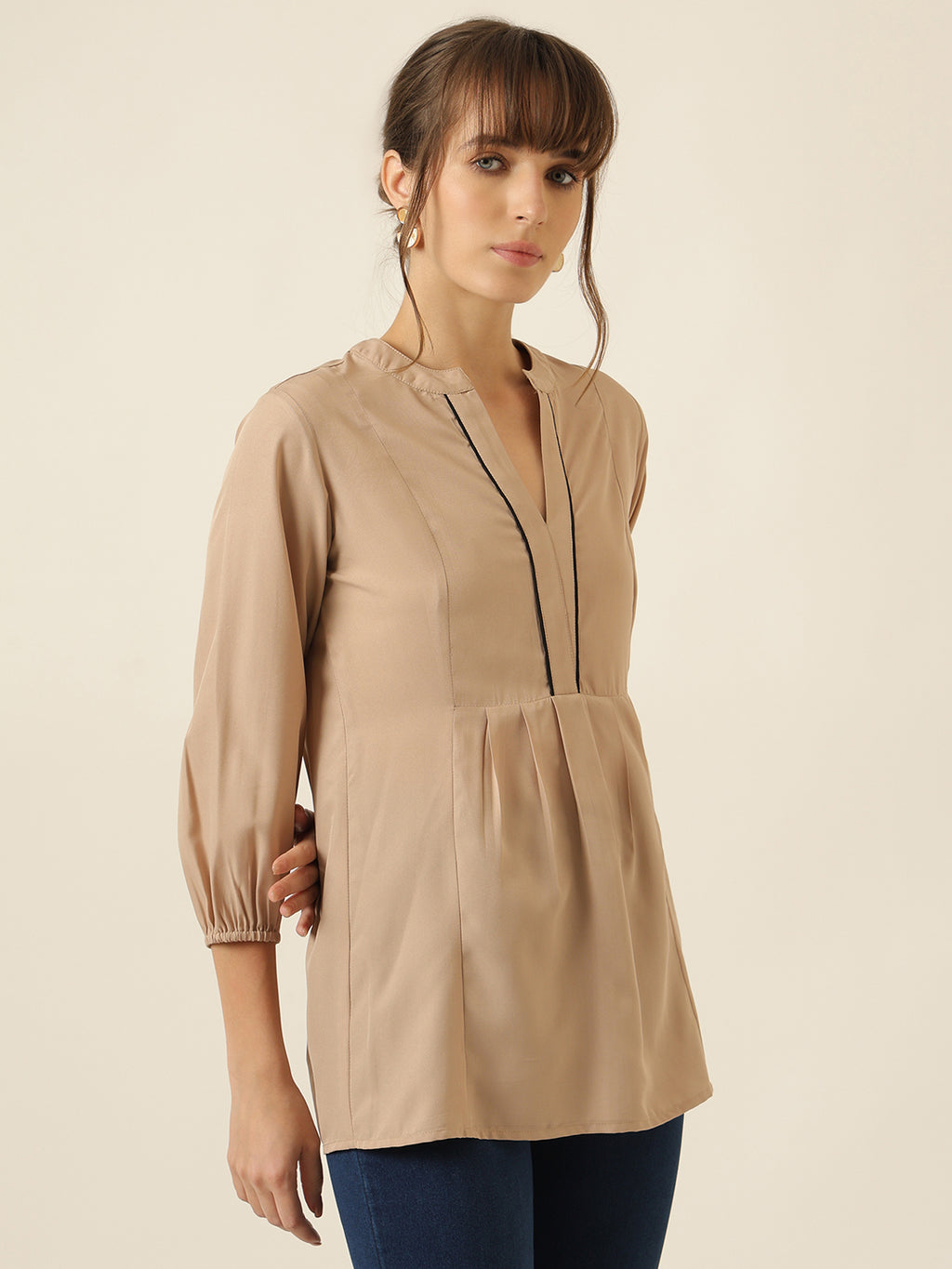Poise Drape Tunic - Beige