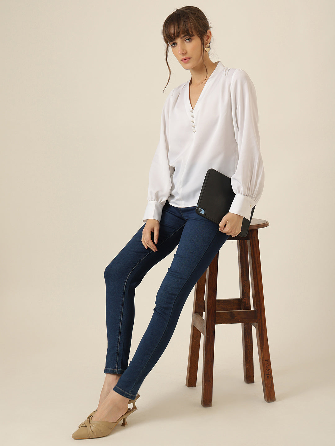 Pearl Luxe Blouse - White