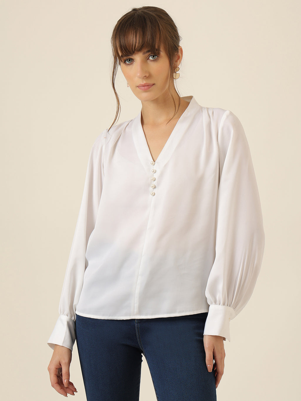 Pearl Luxe Blouse - White