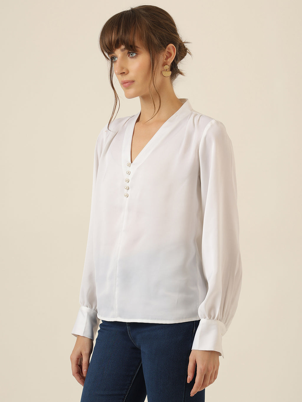 Pearl Luxe Blouse - White