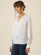 Pearl Luxe Blouse - White