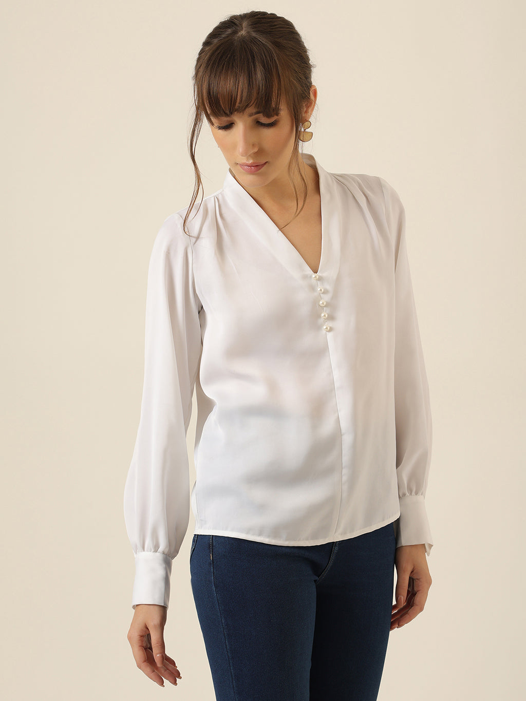 Pearl Luxe Blouse - White