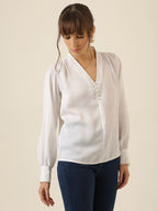 Pearl Luxe Blouse - White