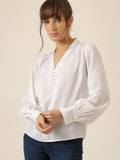 Pearl Luxe Blouse - White