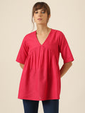 Airlight Gathered Top - Hot Pink