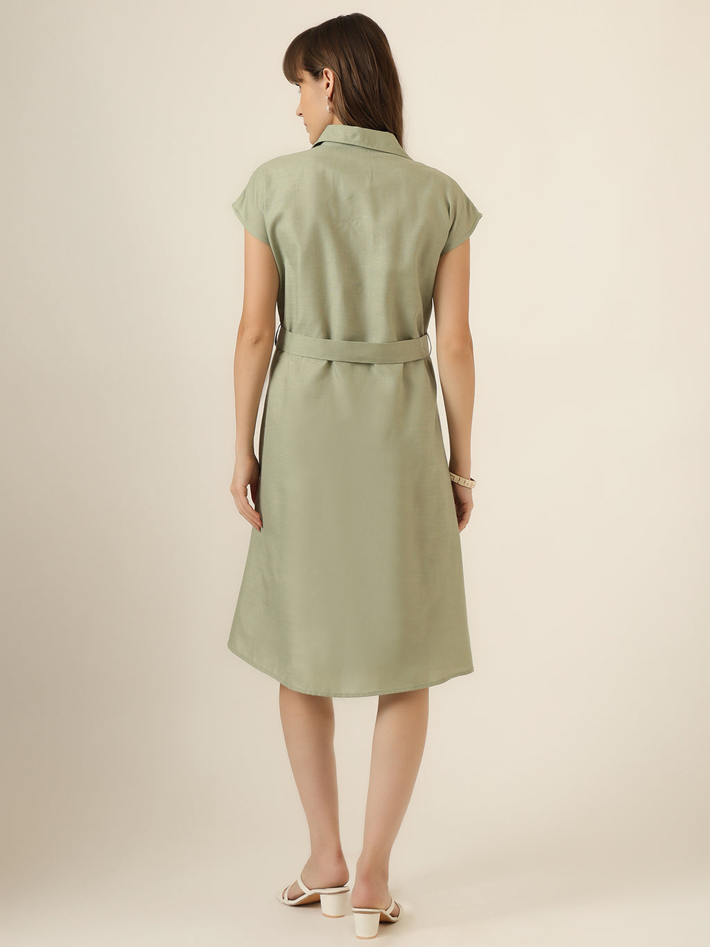Breeze Belt Dress - Sage