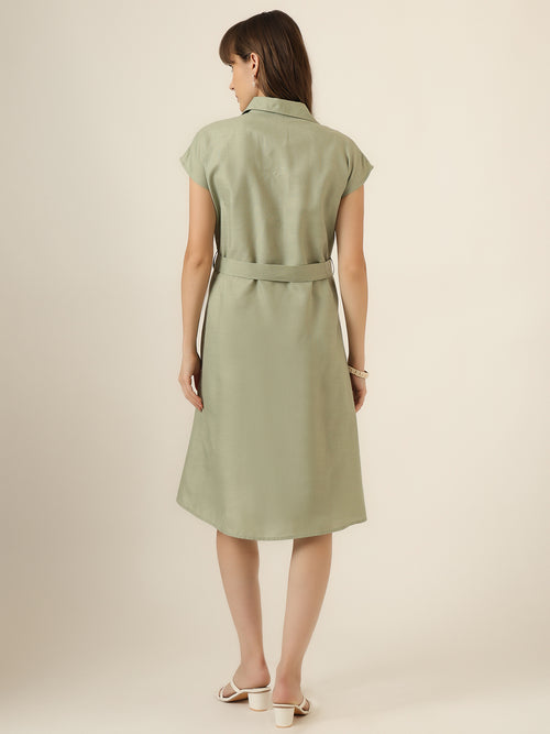 Breeze Belt Dress - Sage