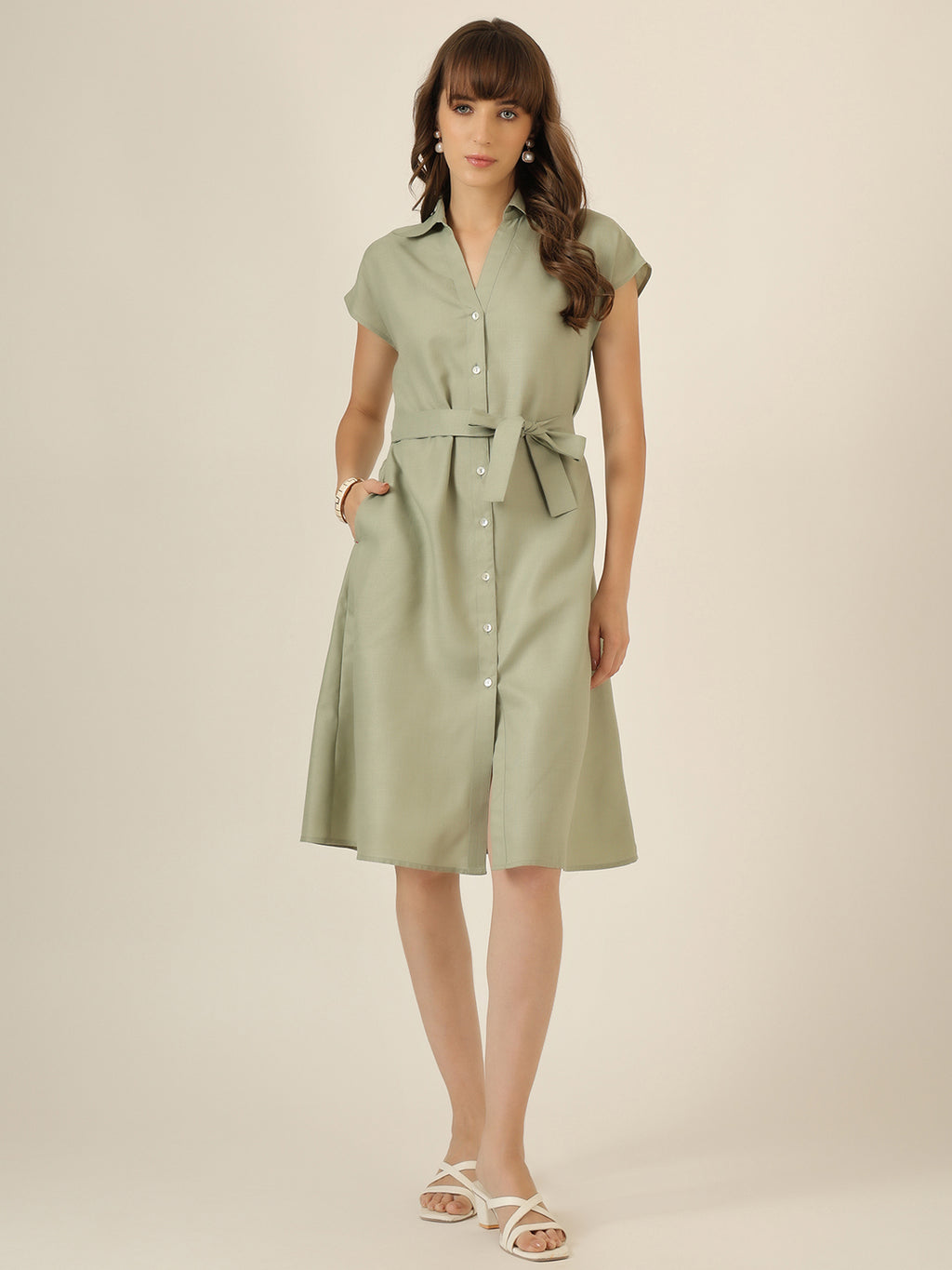 Breeze Belt Dress - Sage