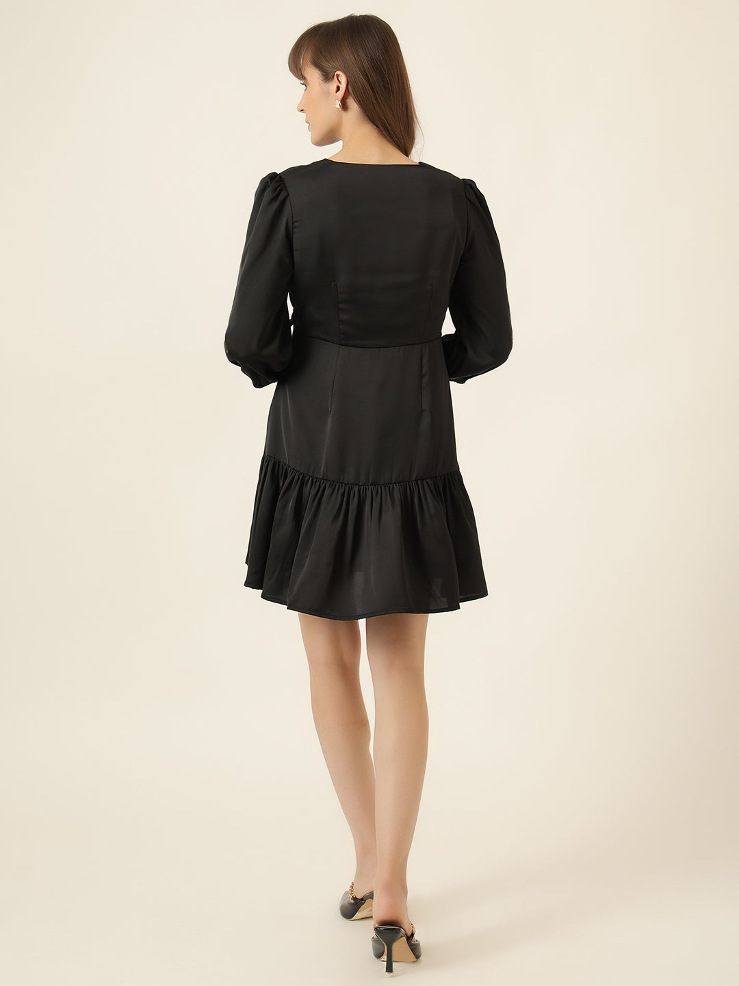 Midnight Ruffle Dress - Black