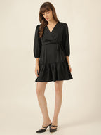 Midnight Ruffle Dress - Black