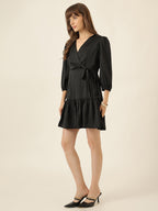 Midnight Ruffle Dress - Black