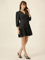 Midnight Ruffle Dress - Black