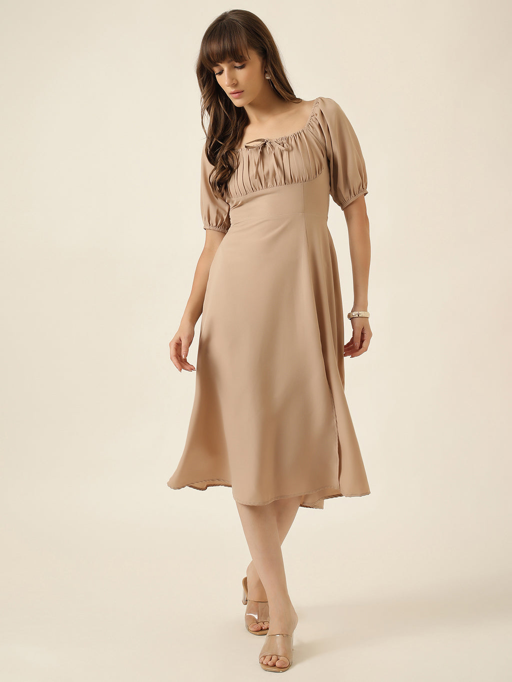 Midnight Romance Dress - Beige