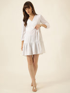 Midnight Ruffle Dress - White