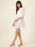Midnight Ruffle Dress - White