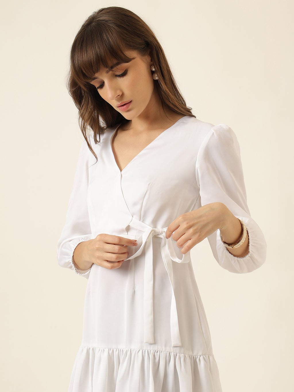 Midnight Ruffle Dress - White